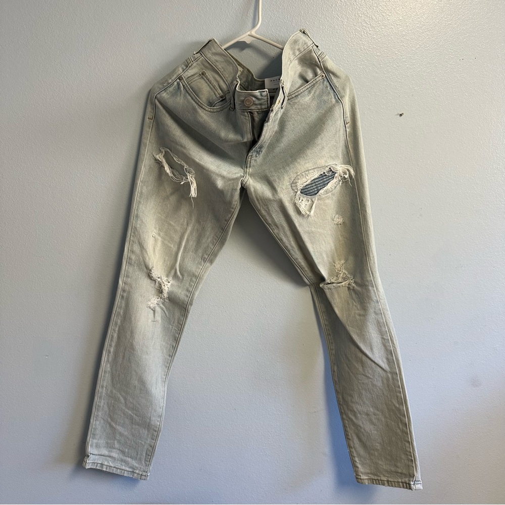 Pacsun Stacked Skinny Light Blue Wash Distressed Jeans